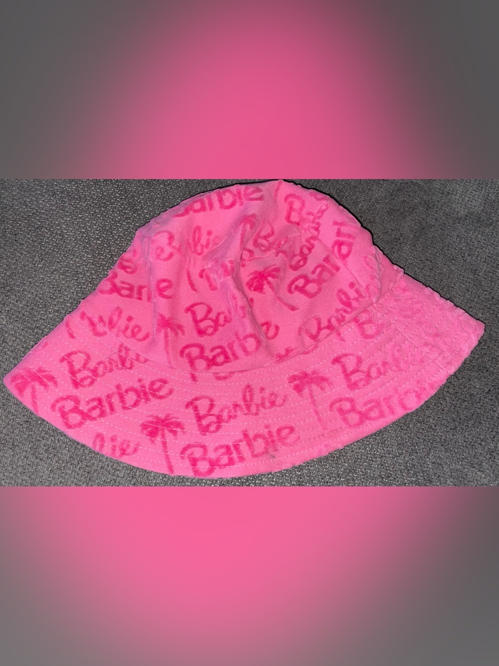 Forever 21 Barbie Hot Pink Logo Bucket Hat